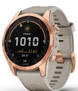 FENIX 7S SOLAR ROSE GOLD W/LIGHT SAND BAND # 010-02539-10/11 GARMIN