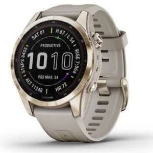 FENIX 7S SAPPHIRE SOL, CREAM GOLD TI W/LIGHT SAND BAND GARMIN # 010-02539-20/23