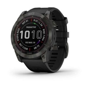FENIX 7X SAPPHIRE SOLAR CARBON GRAY DLC TITANIUM WITH BLACK BAND # 010-02541-10 GARMIN