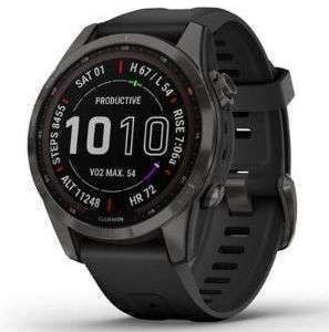 FENIX 7S  SAPPHIRE SOLAR EDITION CARBON GRAY DLC TITANIUM WITH BLACK BAND # 010-02539-24/27 GARMIN