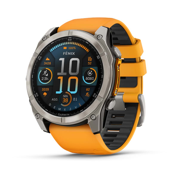 GPS FENIX 8 AMOLED SAFIRO 51MM TITANIO NARANJA #010-02905-10 GARMIN
