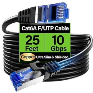 CABLE RJ45 CAT6A BLINDADO 7.5M NEGRO 10GBPS TUOKAJU CAT6-25-RJ45