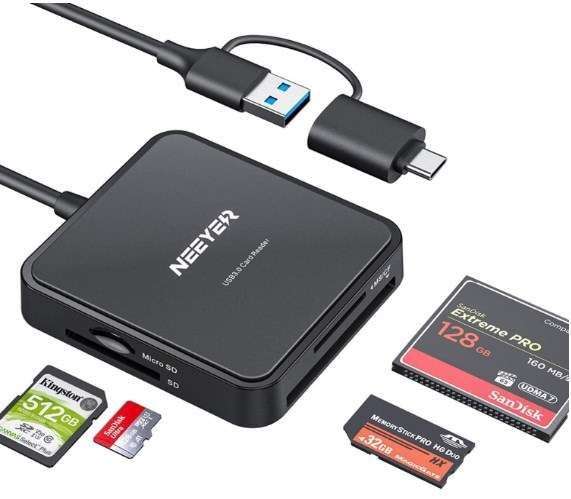 LECTOR MEMORIA SD USB-C MICRO SD CF/ CFI/TF, SDXC/SDHC/SD, MMC #B08PFJP1QC