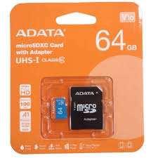 MEMORIA MICRO 64GB ADATA CLASE 10 AUSDX64GUICL10