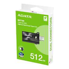 MEMORIA USB C 512GB ADATA 3.2 GEN 2 SC730-512G CAC NEGRO