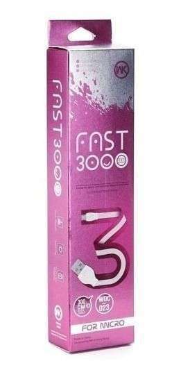CABLE USB MICRO 3MTS FAST WDC-023