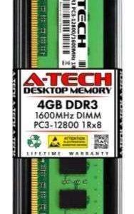 MEMORIA RAM A-TECH - RAM DDR3 (4 GB, 12800 1RX8 1,5)), AT4G1D3D1600NS8N15V