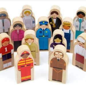 SET PERSONAJES EN MADERA PAQ. 15 PIEZAS LITTLE PROFESSIONALS WOODEN