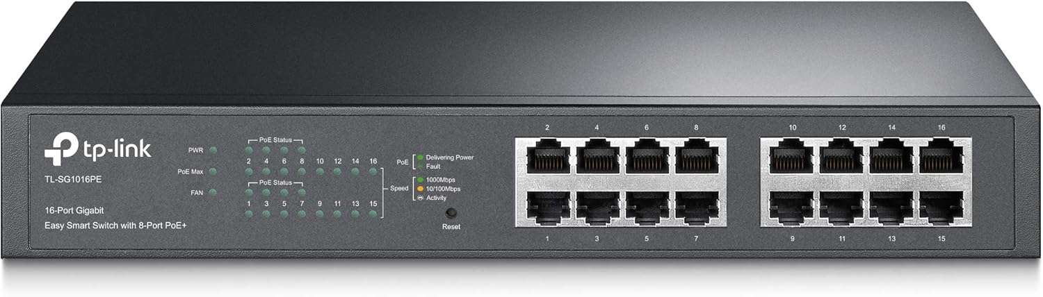 CONCENTRADOR RED 16 PUERTOS 10/100/1000 POE TL-SG1016PE TP-LINK