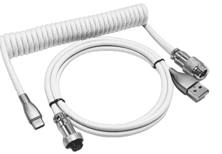 CABLE EN ESPIRAL PARA TECLADO USB-C A USB-A