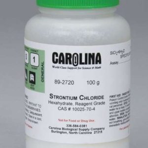 CLORURO DE ESTRONCIO, HEXAHIDRATO, GRADO REACTIVO, 100G .#892720. CAROLINA BIOLOGICAL
