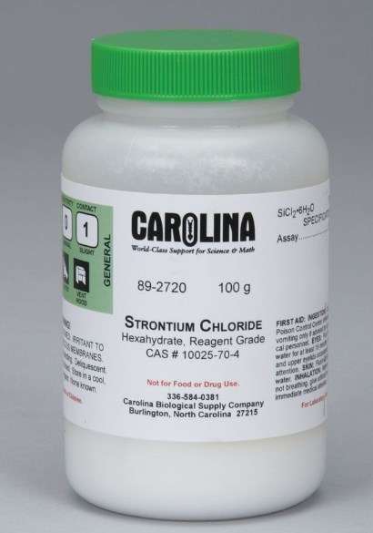CLORURO DE ESTRONCIO, HEXAHIDRATO, GRADO REACTIVO, 100G .#892720. CAROLINA BIOLOGICAL