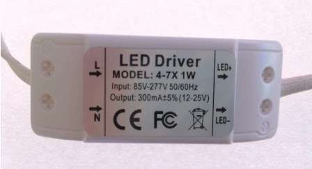 LED DRIVER 12VDC-300MA MODEL 4-7X1W
