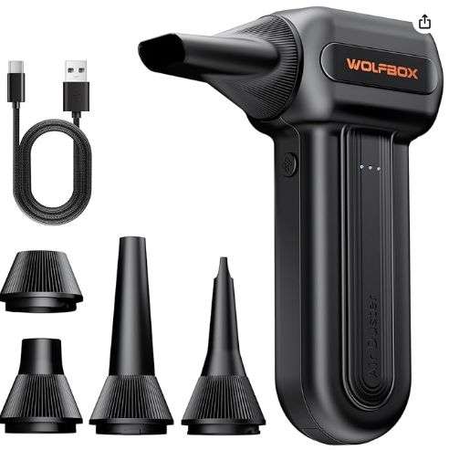 SOPLADOR DE AIRE DE 110000 RPM, ELÉCTRICO DE 3 VELOCIDADES, RECARGABLE, CON CARGA RÁPIDA PARA LIMP
