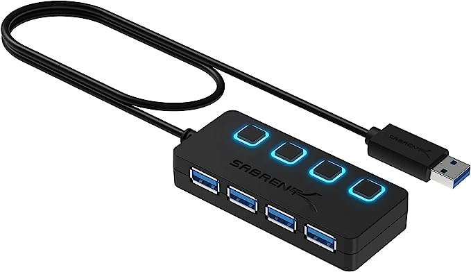 CONCENTRADOR USB 4 PUERTOS SWITCH SELECTOR 3.0 SABRENT HB-UM43