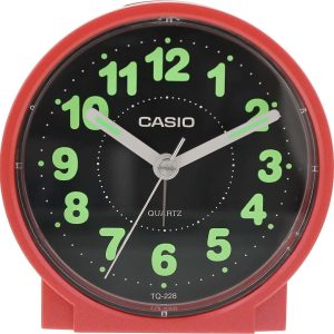 RELOJ DESPERTADOR CASIO TQ-228-4 NEGRO/ROJO