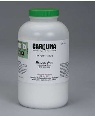 ÁCIDO BENZOICO, GRADO LABORATORIO, 500G, #847310. CAROLINA BIOLOGICAL.
