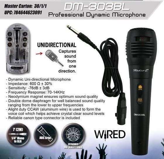 MICROFONO STUDIO Z DM-303BL UNIDIRECIONAL DINAMICO